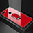 Coque Rebord Contour Silicone et Vitre Miroir Housse Etui avec Support Bague Anneau Magnetique pour Xiaomi Mi 8 Lite Rouge