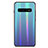 Coque Rebord Contour Silicone et Vitre Miroir Housse Etui Degrade Arc en Ciel A02 pour Samsung Galaxy S10 Plus Bleu Ciel