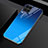 Coque Rebord Contour Silicone et Vitre Miroir Housse Etui Degrade Arc en Ciel H01 pour Huawei P40 Lite Bleu