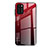 Coque Rebord Contour Silicone et Vitre Miroir Housse Etui Degrade Arc en Ciel H01 pour Xiaomi Poco M3 Rouge