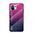 Coque Rebord Contour Silicone et Vitre Miroir Housse Etui Degrade Arc en Ciel H02 pour Xiaomi Mi 11 Lite 4G Rose Rouge