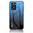Coque Rebord Contour Silicone et Vitre Miroir Housse Etui Degrade Arc en Ciel LS1 pour OnePlus Nord N20 SE Bleu