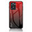 Coque Rebord Contour Silicone et Vitre Miroir Housse Etui Degrade Arc en Ciel LS1 pour OnePlus Nord N20 SE Rouge