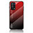Coque Rebord Contour Silicone et Vitre Miroir Housse Etui Degrade Arc en Ciel LS1 pour OnePlus Nord N200 5G Rouge