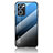 Coque Rebord Contour Silicone et Vitre Miroir Housse Etui Degrade Arc en Ciel LS1 pour Oppo Find X5 Lite 5G Bleu
