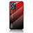 Coque Rebord Contour Silicone et Vitre Miroir Housse Etui Degrade Arc en Ciel LS1 pour Oppo Find X5 Lite 5G Rouge