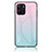 Coque Rebord Contour Silicone et Vitre Miroir Housse Etui Degrade Arc en Ciel LS1 pour Realme 10T 5G Cyan