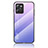 Coque Rebord Contour Silicone et Vitre Miroir Housse Etui Degrade Arc en Ciel LS1 pour Realme Narzo 50A Prime Violet Clair