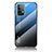 Coque Rebord Contour Silicone et Vitre Miroir Housse Etui Degrade Arc en Ciel LS1 pour Samsung Galaxy A52 5G Bleu