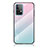 Coque Rebord Contour Silicone et Vitre Miroir Housse Etui Degrade Arc en Ciel LS1 pour Samsung Galaxy A52 5G Cyan