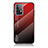 Coque Rebord Contour Silicone et Vitre Miroir Housse Etui Degrade Arc en Ciel LS1 pour Samsung Galaxy A52 5G Rouge
