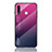 Coque Rebord Contour Silicone et Vitre Miroir Housse Etui Degrade Arc en Ciel LS1 pour Samsung Galaxy A70E Rose Rouge