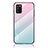 Coque Rebord Contour Silicone et Vitre Miroir Housse Etui Degrade Arc en Ciel LS1 pour Samsung Galaxy M02s Cyan
