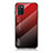 Coque Rebord Contour Silicone et Vitre Miroir Housse Etui Degrade Arc en Ciel LS1 pour Samsung Galaxy M02s Rouge
