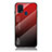 Coque Rebord Contour Silicone et Vitre Miroir Housse Etui Degrade Arc en Ciel LS1 pour Samsung Galaxy M21s Rouge