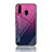 Coque Rebord Contour Silicone et Vitre Miroir Housse Etui Degrade Arc en Ciel LS1 pour Samsung Galaxy M30 Rose Rouge