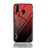 Coque Rebord Contour Silicone et Vitre Miroir Housse Etui Degrade Arc en Ciel LS1 pour Samsung Galaxy M30 Rouge