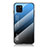 Coque Rebord Contour Silicone et Vitre Miroir Housse Etui Degrade Arc en Ciel LS1 pour Samsung Galaxy M60s Bleu