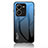 Coque Rebord Contour Silicone et Vitre Miroir Housse Etui Degrade Arc en Ciel LS1 pour Vivo X80 Lite 5G Bleu