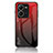 Coque Rebord Contour Silicone et Vitre Miroir Housse Etui Degrade Arc en Ciel LS1 pour Vivo X80 Lite 5G Rouge