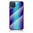 Coque Rebord Contour Silicone et Vitre Miroir Housse Etui Degrade Arc en Ciel LS2 pour Samsung Galaxy A12 Nacho Bleu