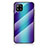 Coque Rebord Contour Silicone et Vitre Miroir Housse Etui Degrade Arc en Ciel LS2 pour Samsung Galaxy A42 5G Bleu