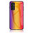 Coque Rebord Contour Silicone et Vitre Miroir Housse Etui Degrade Arc en Ciel LS2 pour Samsung Galaxy F13 4G Orange