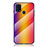 Coque Rebord Contour Silicone et Vitre Miroir Housse Etui Degrade Arc en Ciel LS2 pour Samsung Galaxy M31 Prime Edition Orange