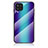 Coque Rebord Contour Silicone et Vitre Miroir Housse Etui Degrade Arc en Ciel LS2 pour Samsung Galaxy M32 4G Bleu