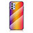 Coque Rebord Contour Silicone et Vitre Miroir Housse Etui Degrade Arc en Ciel LS2 pour Samsung Galaxy M32 5G Orange
