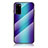 Coque Rebord Contour Silicone et Vitre Miroir Housse Etui Degrade Arc en Ciel LS2 pour Samsung Galaxy S20 5G Bleu