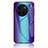 Coque Rebord Contour Silicone et Vitre Miroir Housse Etui Degrade Arc en Ciel LS2 pour Vivo X90 Pro 5G Bleu