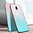 Coque Rebord Contour Silicone et Vitre Miroir Housse Etui Degrade Arc en Ciel M01 pour Xiaomi Redmi 8A Cyan
