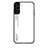 Coque Rebord Contour Silicone et Vitre Miroir Housse Etui Degrade Arc en Ciel M02 pour Samsung Galaxy S21 Plus 5G Blanc
