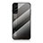 Coque Rebord Contour Silicone et Vitre Miroir Housse Etui Degrade Arc en Ciel M02 pour Samsung Galaxy S21 Plus 5G Gris