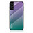 Coque Rebord Contour Silicone et Vitre Miroir Housse Etui Degrade Arc en Ciel M02 pour Samsung Galaxy S21 Plus 5G Violet