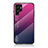 Coque Rebord Contour Silicone et Vitre Miroir Housse Etui Degrade Arc en Ciel M02 pour Samsung Galaxy S23 Ultra 5G Rose Rouge