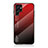 Coque Rebord Contour Silicone et Vitre Miroir Housse Etui Degrade Arc en Ciel M02 pour Samsung Galaxy S23 Ultra 5G Rouge