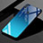 Coque Rebord Contour Silicone et Vitre Miroir Housse Etui Degrade Arc en Ciel pour Huawei Enjoy Max Bleu