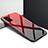 Coque Rebord Contour Silicone et Vitre Miroir Housse Etui Degrade Arc en Ciel pour Huawei Honor X10 Max 5G Rouge
