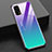 Coque Rebord Contour Silicone et Vitre Miroir Housse Etui Degrade Arc en Ciel pour Realme X7 5G Violet