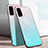 Coque Rebord Contour Silicone et Vitre Miroir Housse Etui Degrade Arc en Ciel pour Samsung Galaxy S20 Plus Cyan