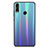 Coque Rebord Contour Silicone et Vitre Miroir Housse Etui Degrade Arc en Ciel R01 pour Huawei Honor 8X Bleu