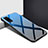 Coque Rebord Contour Silicone et Vitre Miroir Housse Etui M01 pour Huawei Honor Play4 Pro 5G Bleu