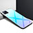 Coque Rebord Contour Silicone et Vitre Miroir Housse Etui pour Oppo A72 5G Bleu Ciel