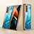 Coque Rebord Contour Silicone et Vitre Miroir Housse Etui pour Samsung Galaxy Z Fold2 5G Bleu Ciel