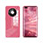 Coque Rebord Contour Silicone et Vitre Miroir Housse Etui T01 pour Huawei Mate 40 Pro Vin Rouge
