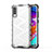 Coque Rebord Contour Silicone et Vitre Transparente Housse Etui 360 Degres AM1 pour Samsung Galaxy A70 Blanc