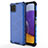Coque Rebord Contour Silicone et Vitre Transparente Housse Etui 360 Degres AM1 pour Samsung Galaxy F42 5G Bleu