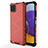 Coque Rebord Contour Silicone et Vitre Transparente Housse Etui 360 Degres AM1 pour Samsung Galaxy F42 5G Rouge